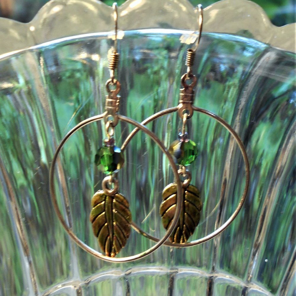 earrings glass beaded hoops